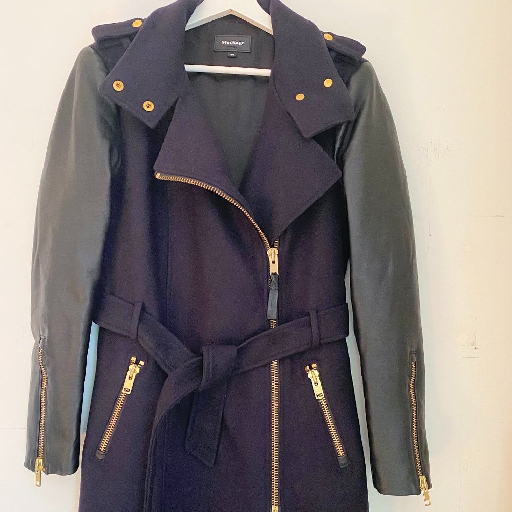 Mackage Black and Gold Trench Coat